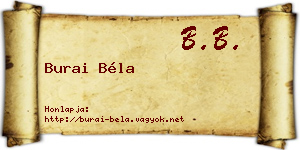 Burai Béla névjegykártya
