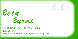 bela burai business card